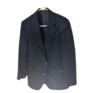 Repp Ltd Mens Navy Pinstripe Blazer Sport Coat 2 Button Center Vent See Measuren